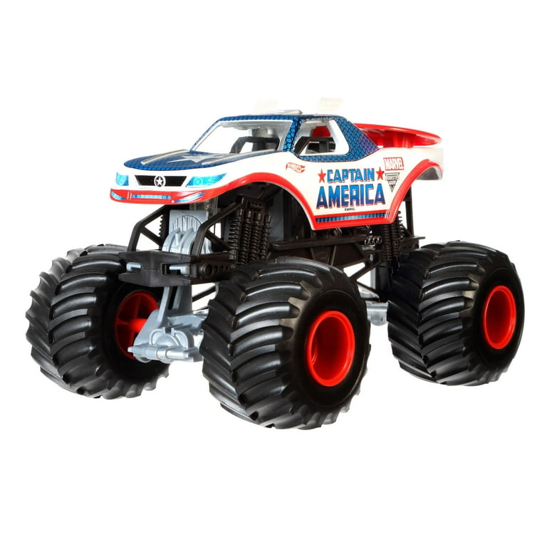 Hot Wheels Monster Jam 1 24 Captain America Die Cast Vehicle Walmart