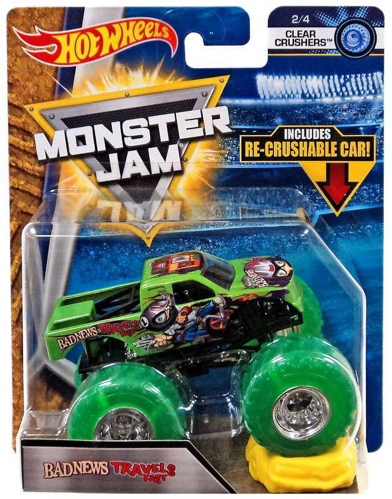 Monster Jam Bad News Travels Fast Die-Cast Car (Clear Crushers