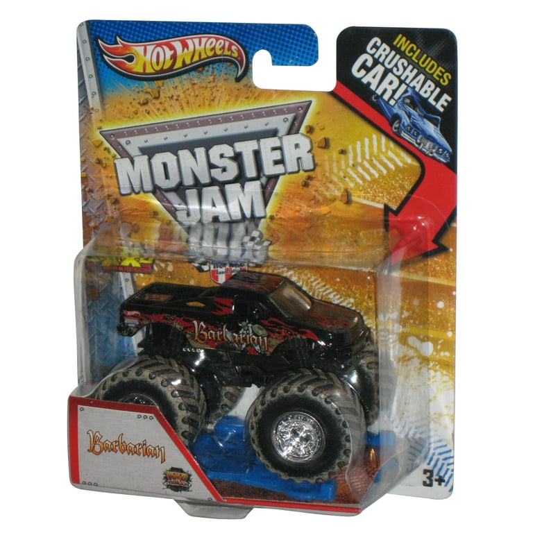 Hot Wheels Monster Jam Barbarian 2012 Mattel Toy Truck w Crushable Car Walmart