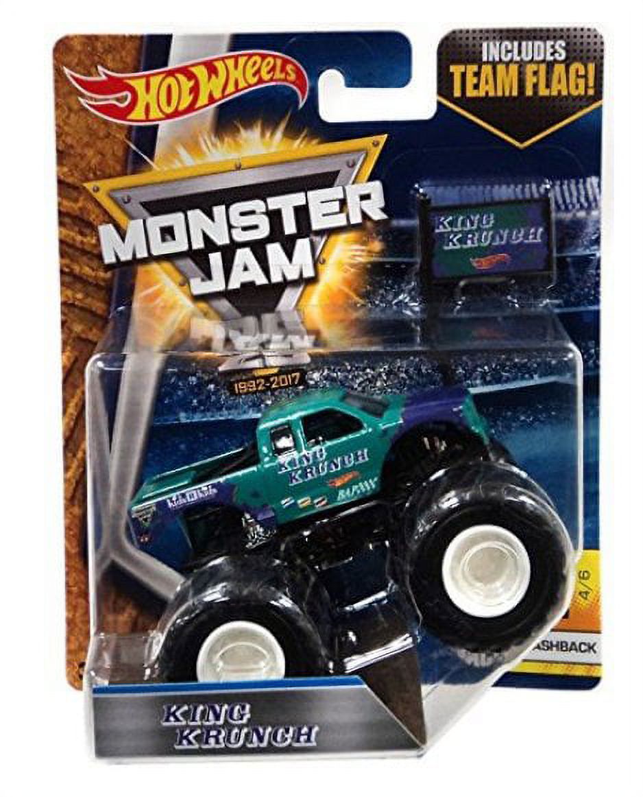 Hot Wheels Monster Jam King Krunch Toy Truck w/ Team Flag