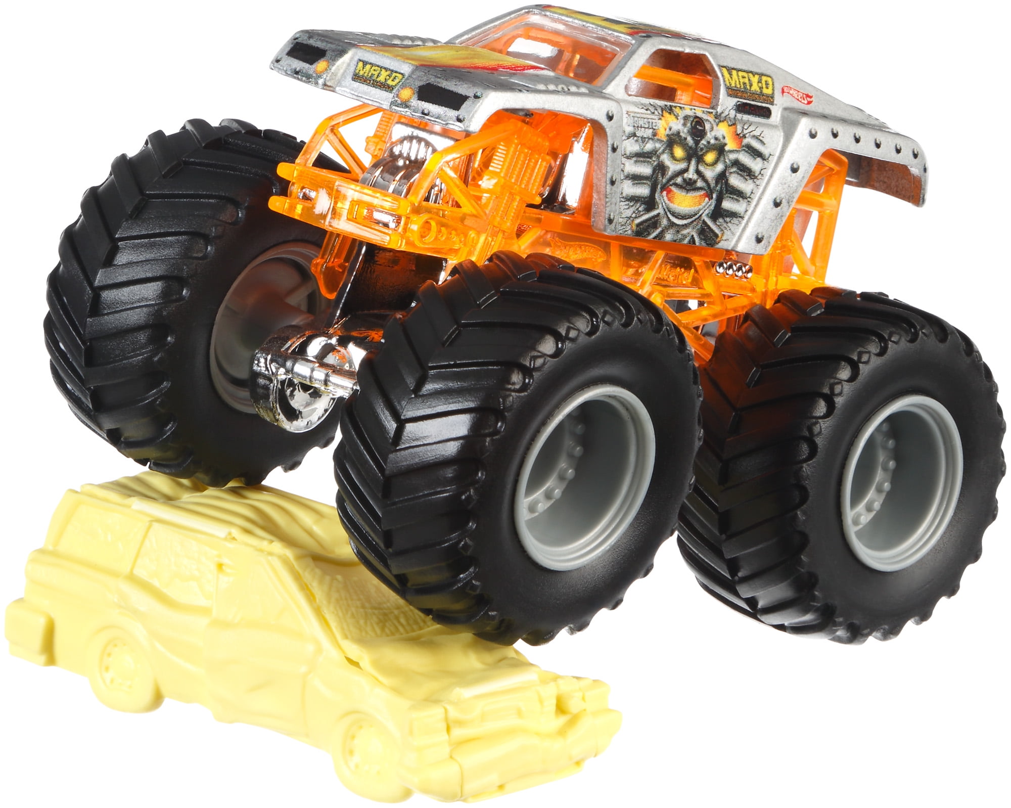 Hot Wheels Monster Jam Max-D (Edge Glow) with 2015 Crushed Car