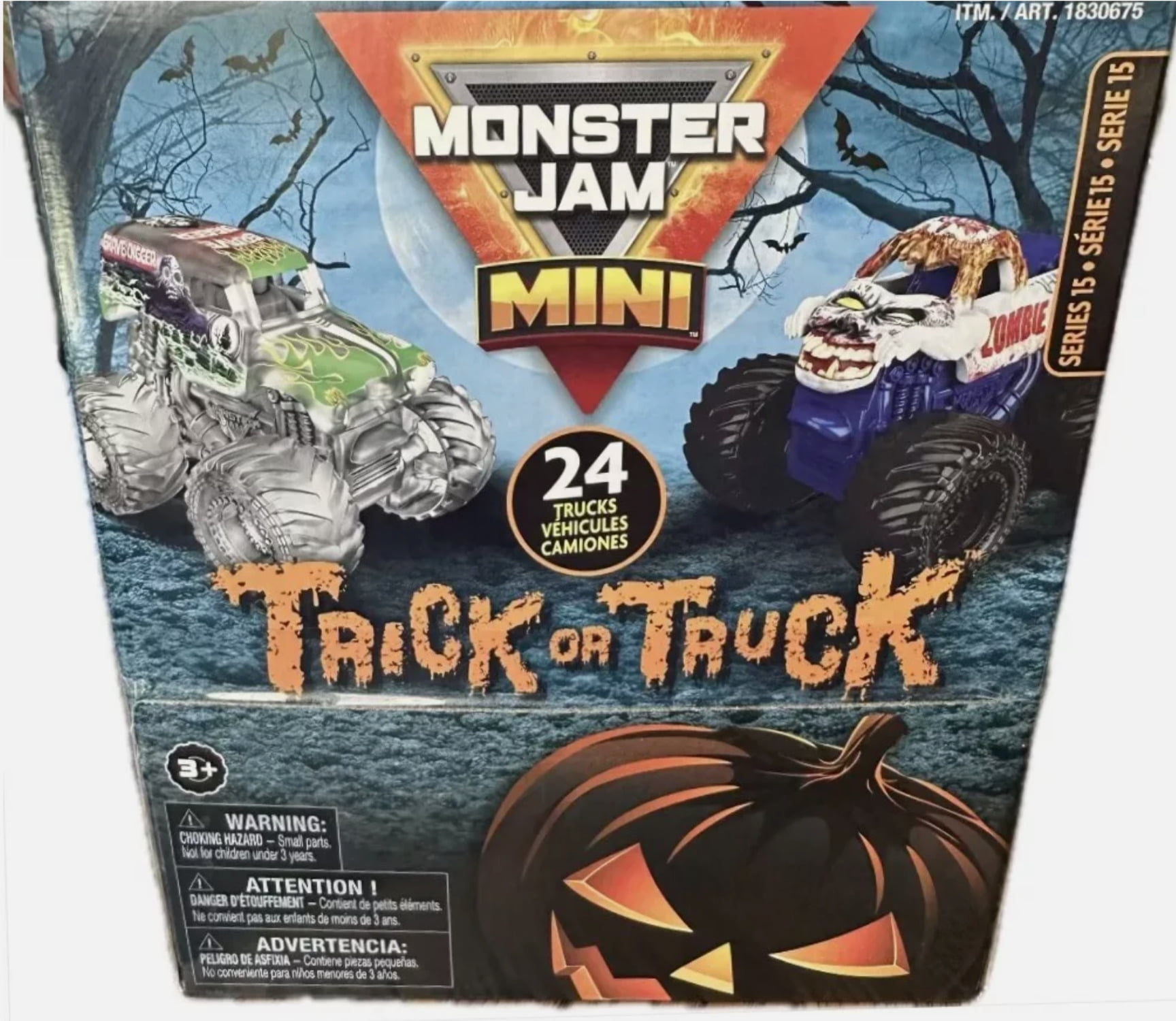 Hot Wheels Monster Jam Mini Trick or Truck Box - 24 Mini Monster Trucks