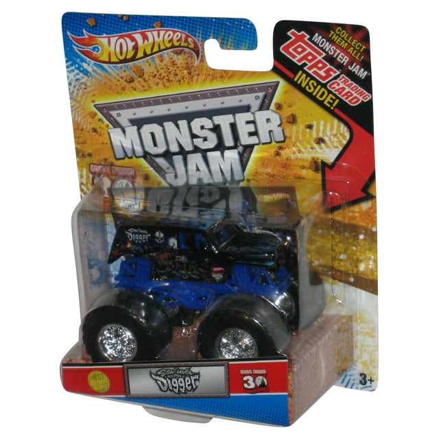 Hot Wheels Monster Jam Son-Uva Digger (2010) Blue Toy Truck w/ Topps ...