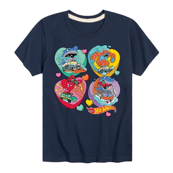 Hot Wheels - Monster Racing Hearts - Toddler & Youth Short Sleeve Graphic T-Shirt