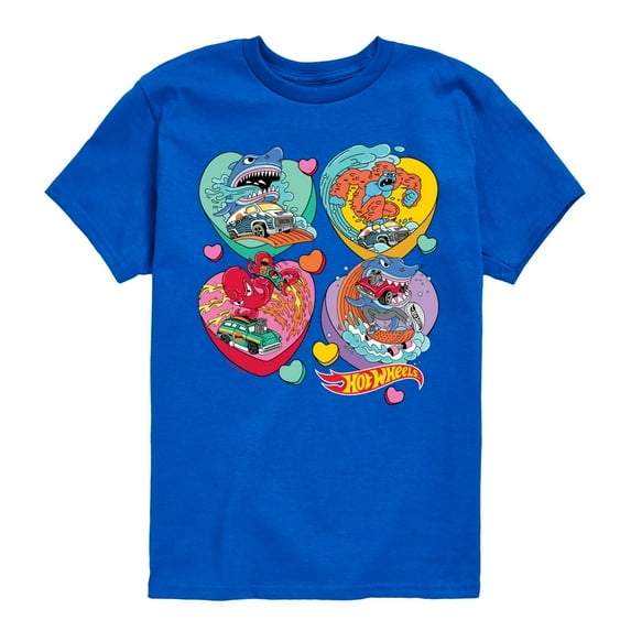 Hot Wheels - Monster Racing Hearts - Toddler & Youth Short Sleeve Graphic T-Shirt