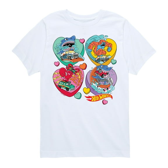 Hot Wheels - Monster Racing Hearts - Toddler & Youth Short Sleeve Graphic T-Shirt