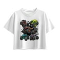 thumbnail image 1 of Hot Wheels - Monster Truck Grids - Youth Girl Short Sleeve Boxy Tee, 1 of 4