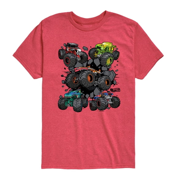 Hot Wheels - Monster Truck Grids - Youth Boys Short Sleeve Graphic T-Shirt