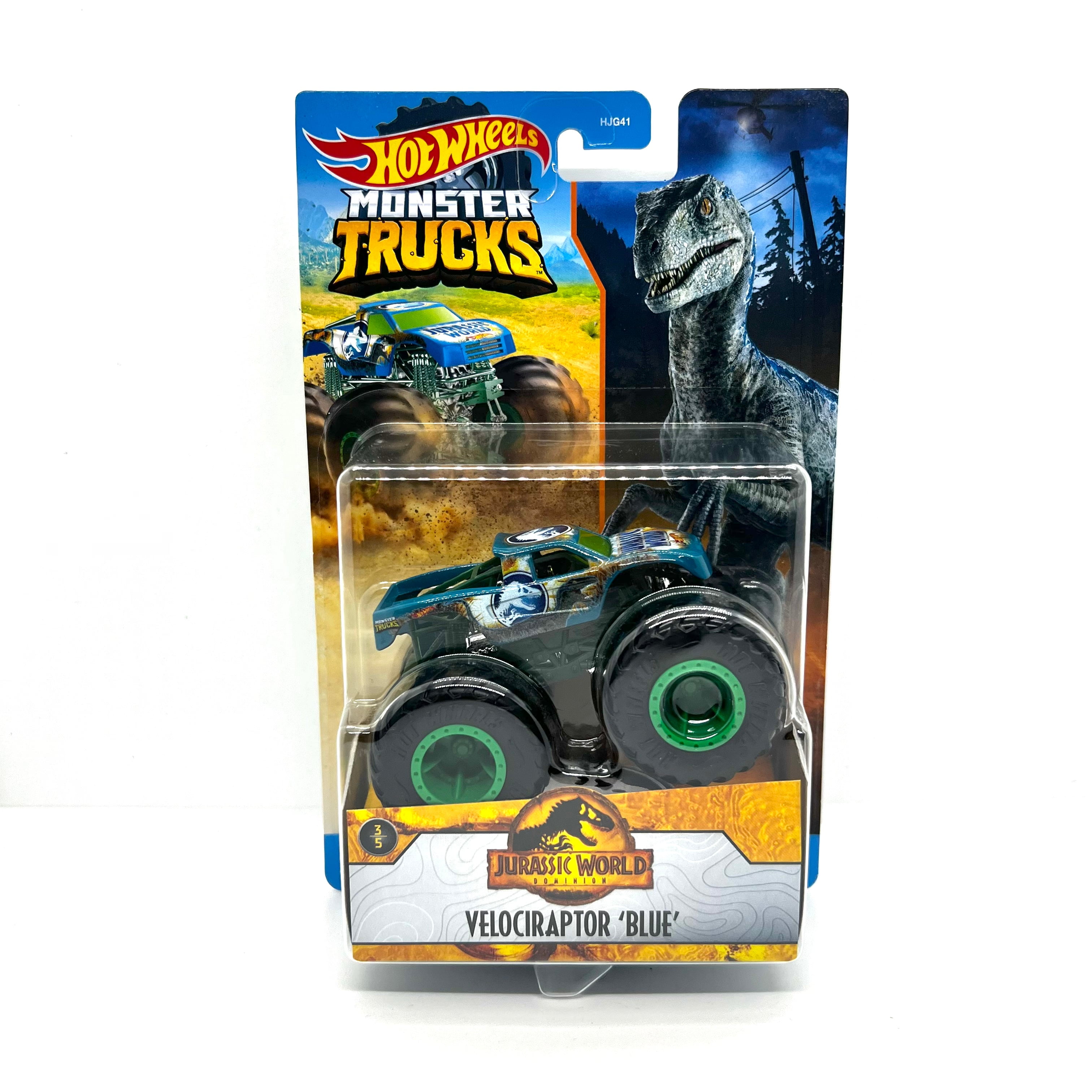 Hot Wheels Monster Red Truck Mega Wrex Dinosaur T Rex 1:64 SILVER W/ BLUE  TIRES
