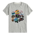 thumbnail image 1 of Hot Wheels - Monster Truck Stickers - Kids Toddler And Youth Short Sleeve Tee, 1 of 5