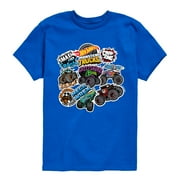 Hot Wheels - Monster Truck Stickers Boys Short Sleeve Graphic T-Shirt