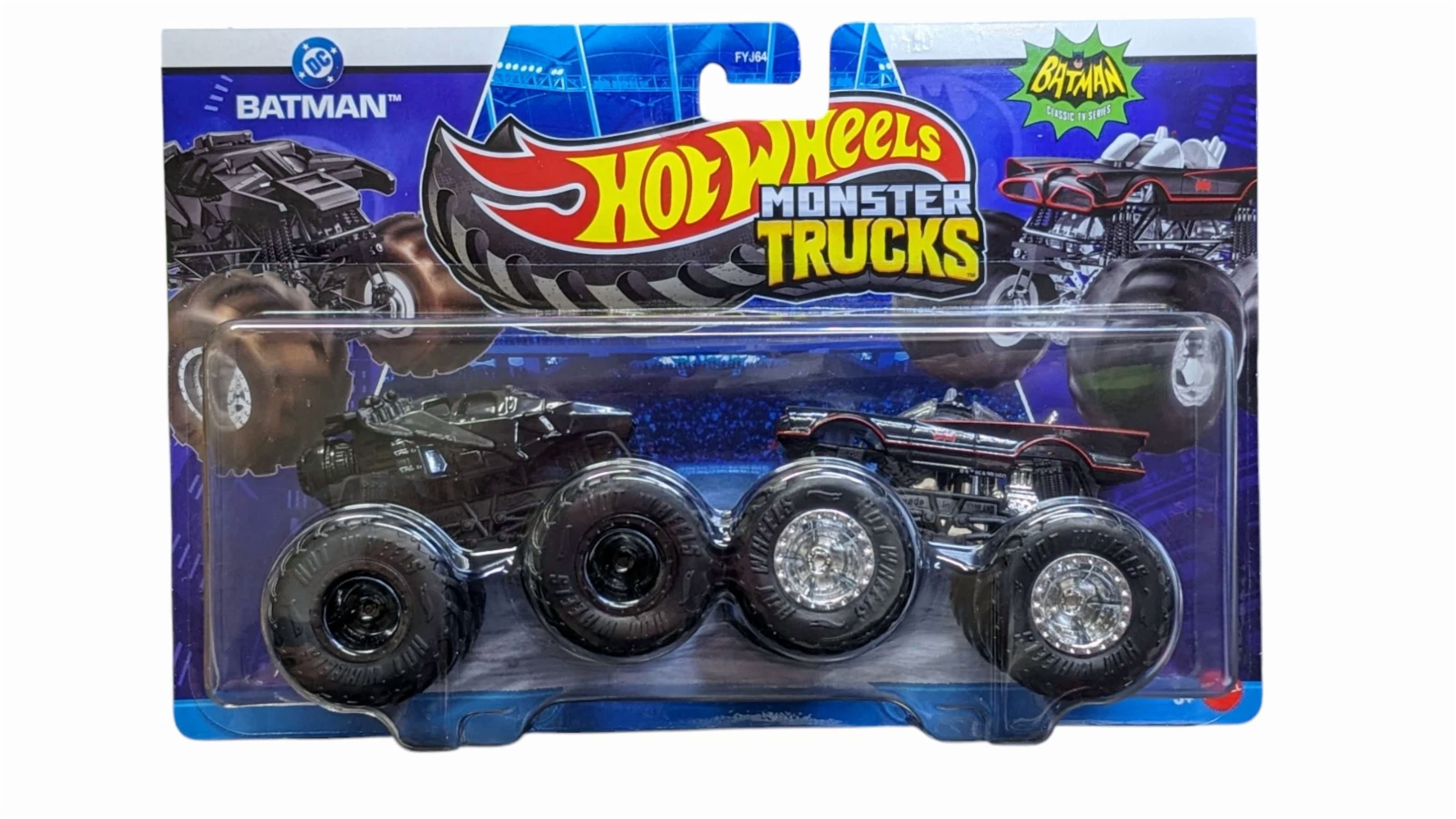 Hot Wheels Monster Trucks 1:64 Batman vs Classic Batman Demolition Doubles