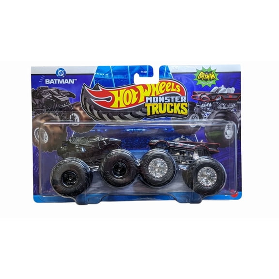 Hot Wheels Monster Trucks 1:64 Batman vs Classic Batman Demolition Doubles
