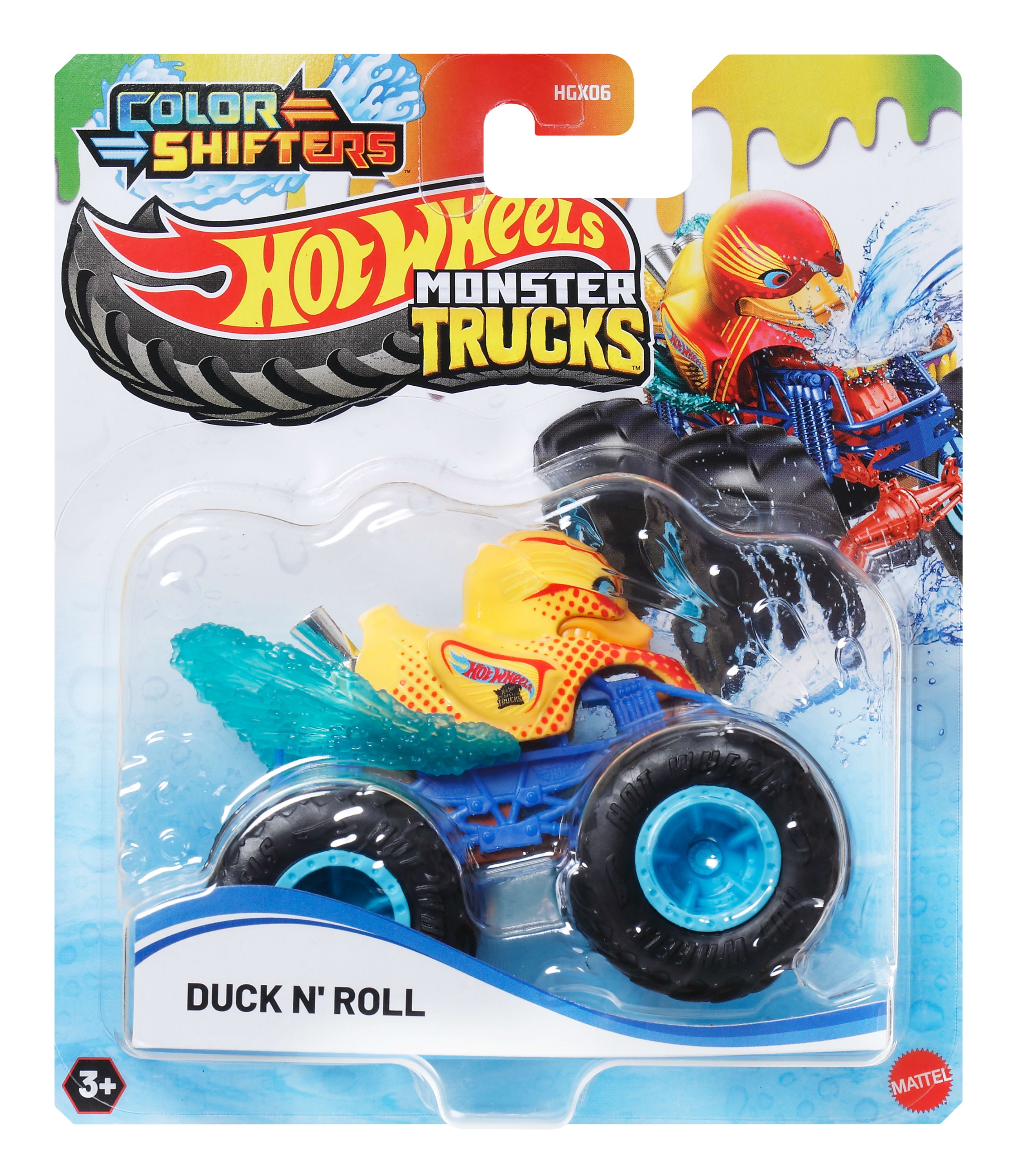 Hot Wheels Monster Trucks 1:64 Color Shifters, 1 Toy Truck Changes Colors in Water (Styles May Vary)