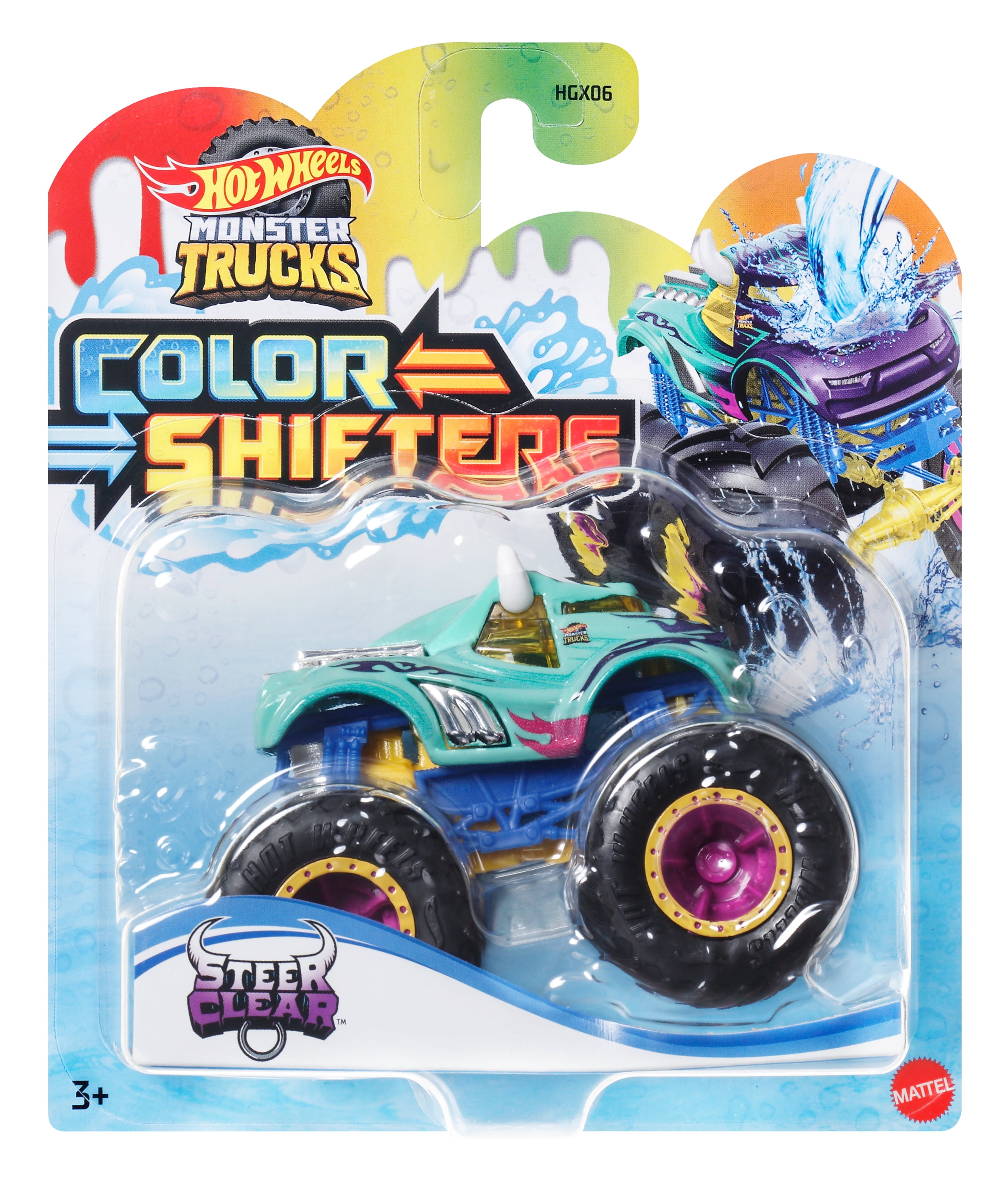Hot Wheels Monster Trucks 1:64 Color Shifters, 1 Toy Truck for