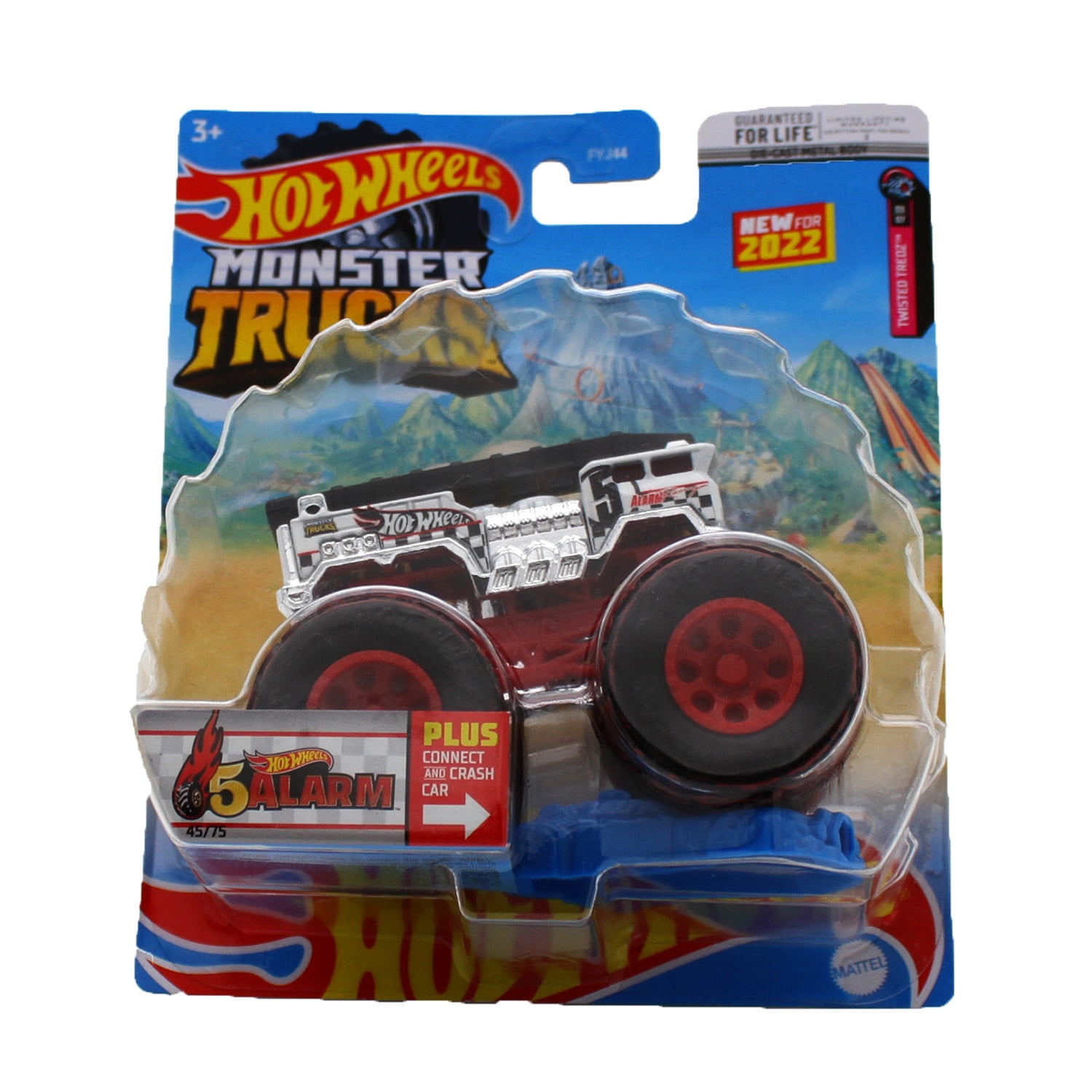 Hot Wheels Monster Trucks 1:64 Scale 5 Alarm White, Includes