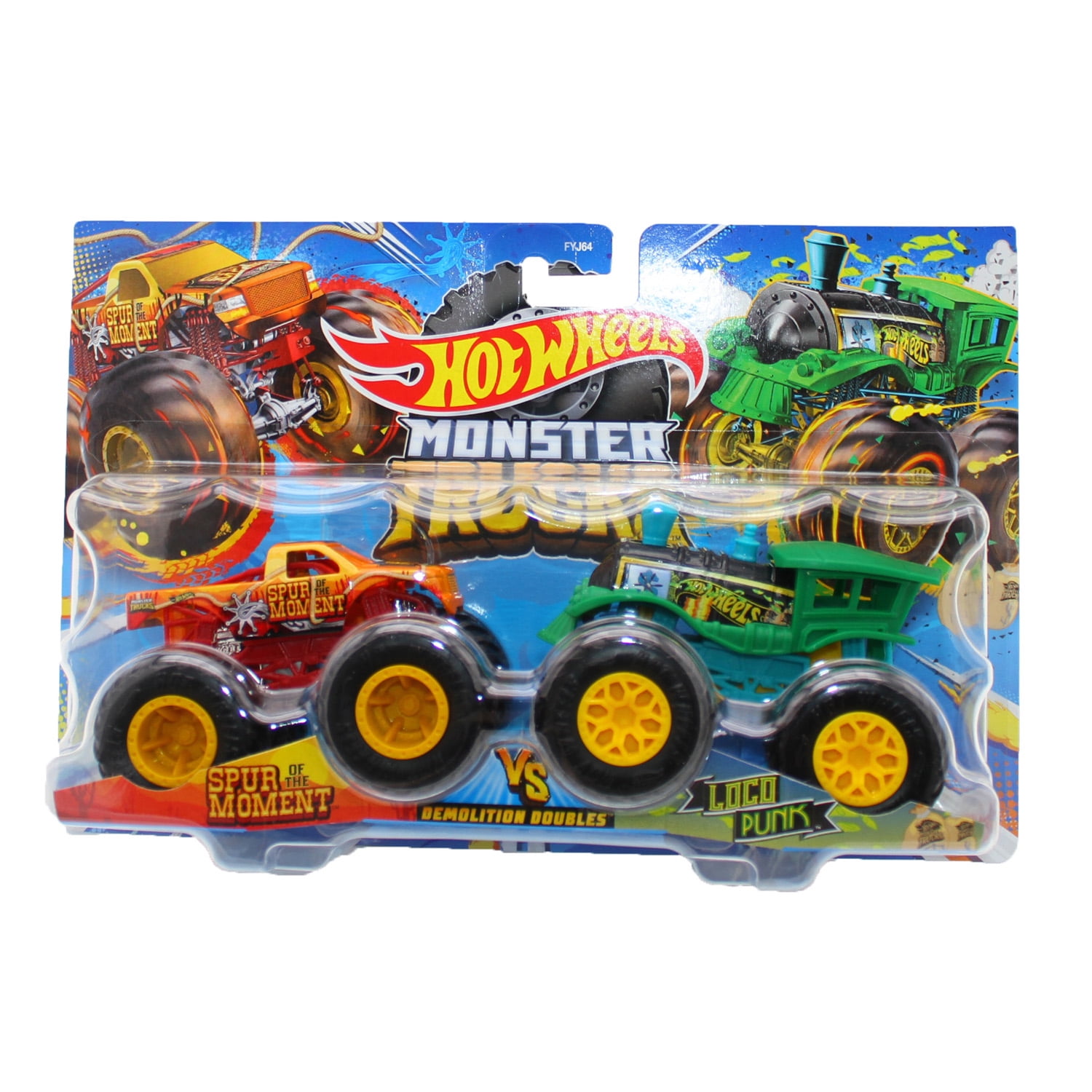 Hot Wheels Monster Trucks, 1:64 Scale Demolition Doubles, Spur of