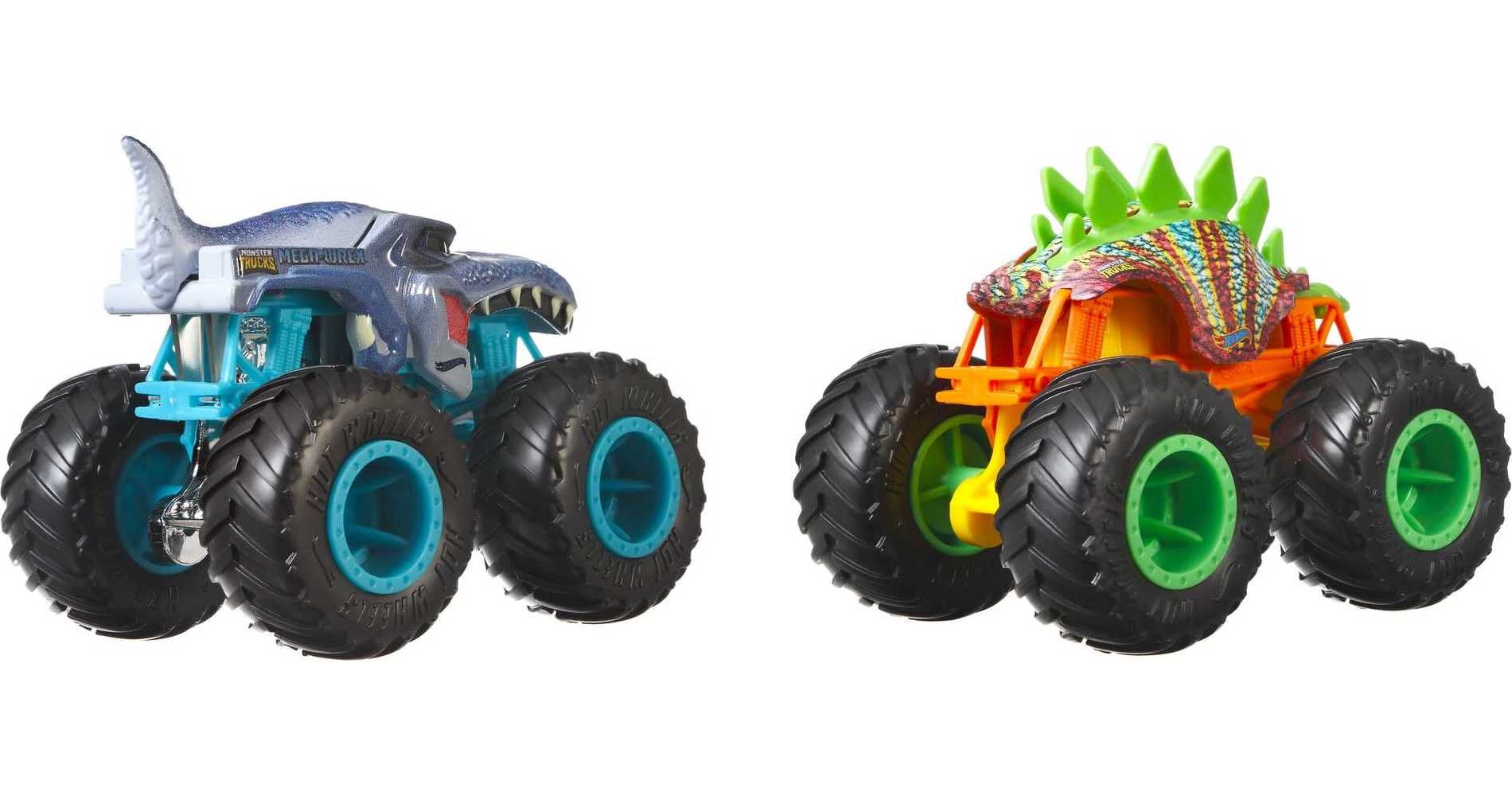 Hot Wheels Monster Trucks Demolition Doubles MOTOSAURUS vs. MEGA WREX 1:64  Scale Vehicle 2-Pack - The Toy Barn