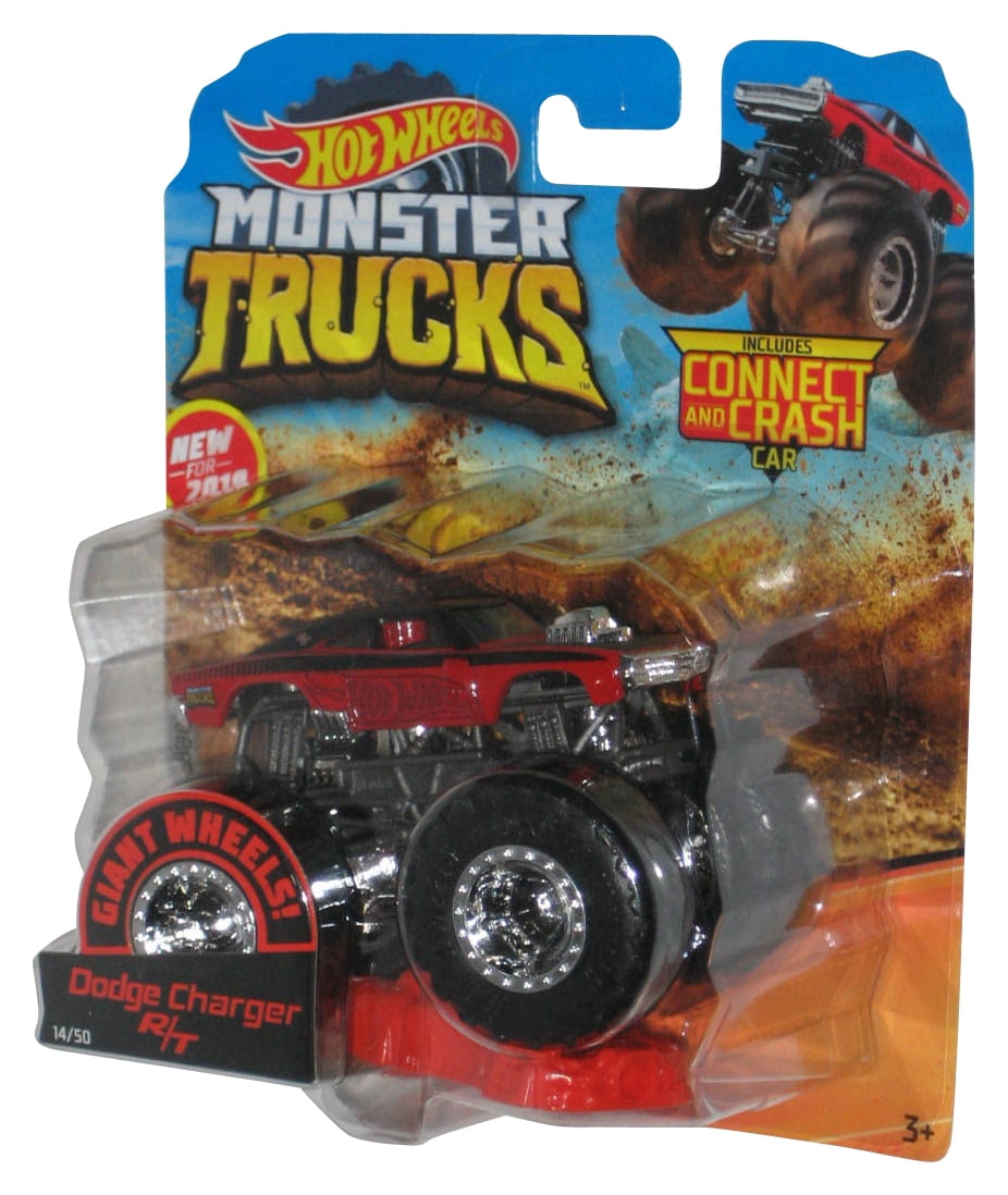 Hot Wheels Monster Trucks (2018) Red & Black Dodge Charger R/T Toy #14/50 