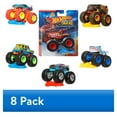 thumbnail interactive-video image 1 of (8 pack) Hot Wheels Monster Trucks, 1:64 Scale Toy Truck & 1 Crushable Car (Styles & Colors May Vary, Items May Not Be Pictured), 1 of 9