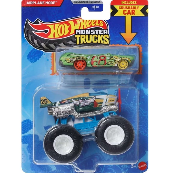 Hot Wheels Monster Trucks Airplane Mode Diecast Car