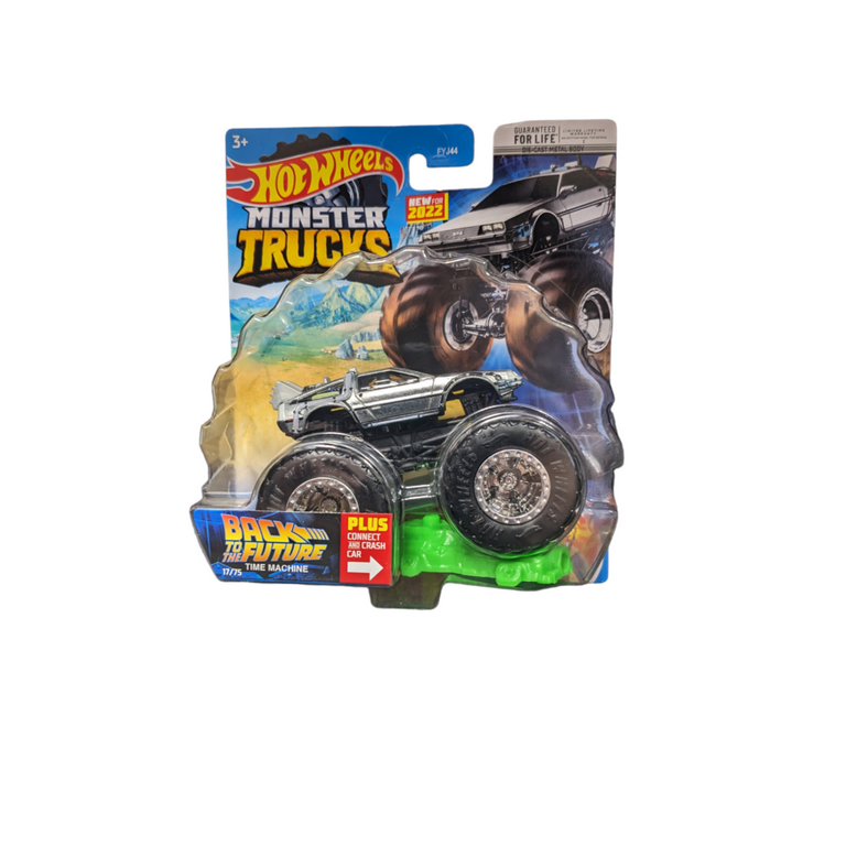 Hot Wheels Monster Trucks BACK TO THE FUTURE Time Machine Delorean 1 64