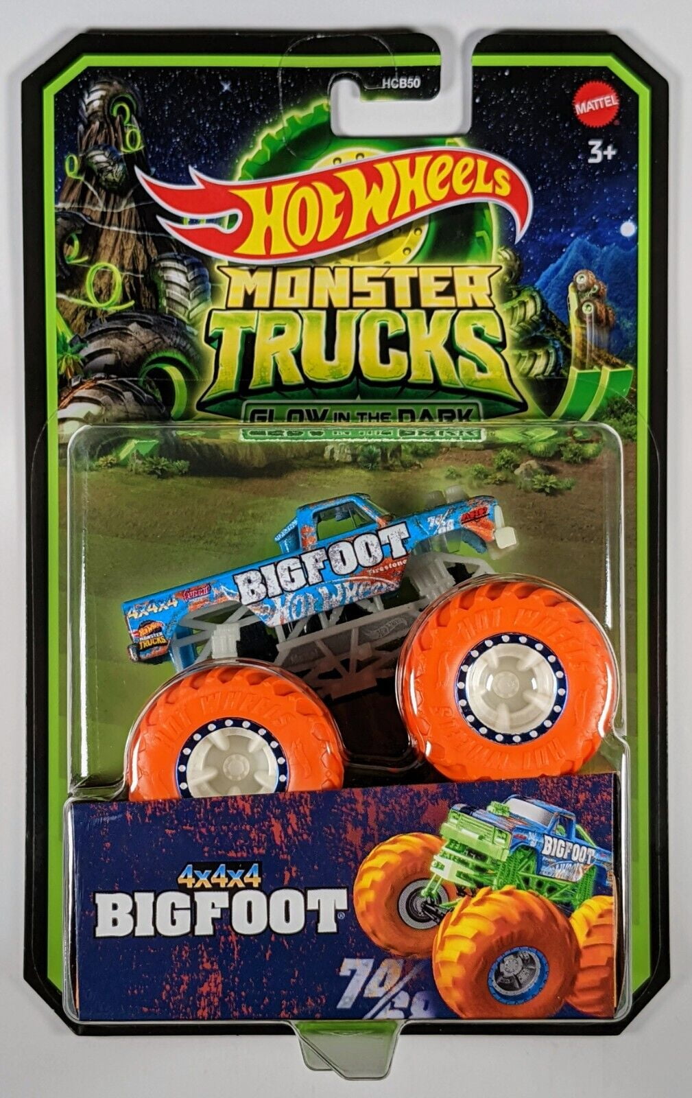 Hot Wheels Monster Trucks Bigfoot Glow in the Dark Play Vehicle