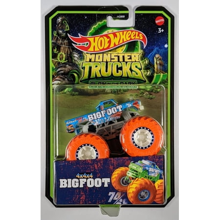 Hot Wheels Monster Trucks Bigfoot Glow in the Dark Play Vehicle