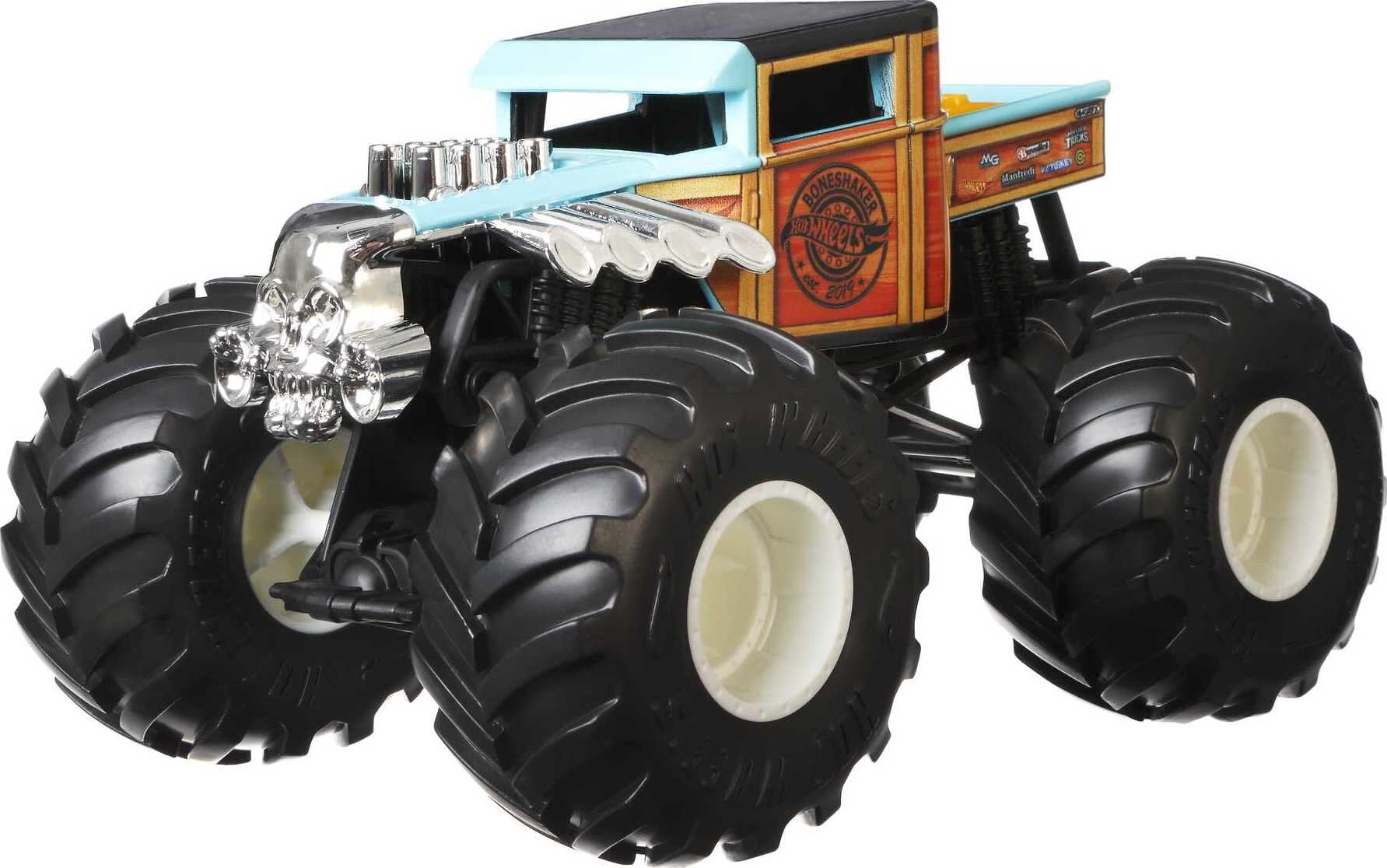  Hot Wheels Monster Trucks Oversized Bone Shaker 1:24 Scale :  Toys & Games