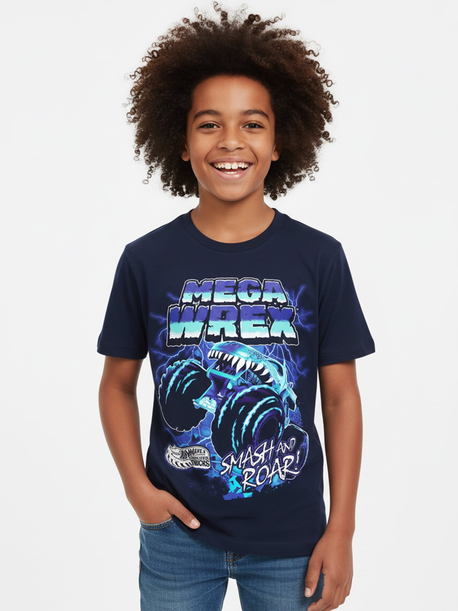 Hot Wheels Monster Trucks, Boys' Graphic T-Shirt, Mega Wrex, Sizes 4-18