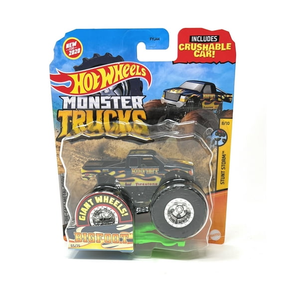 Hot Wheels Monster Trucks Car and Truck Play Vehicles, Black