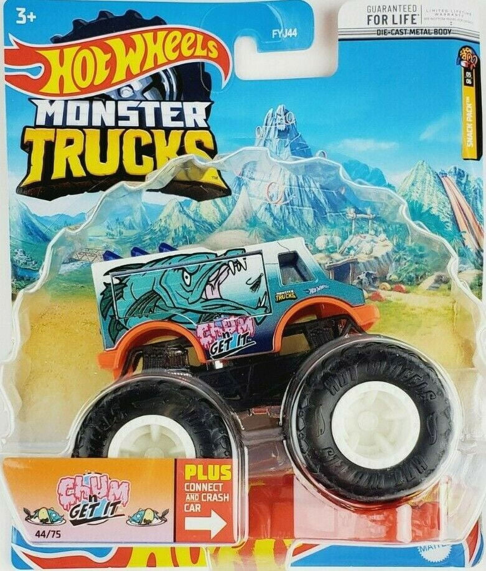 Hot Wheels Monster Trucks Chum n Get It Snack Pack, 44/75, Play