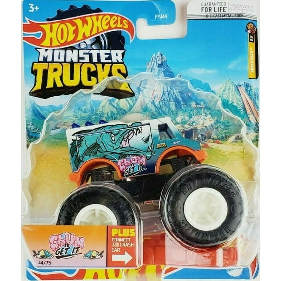 Hot Wheels Monster Trucks Chum n Get It Snack Pack, 44/75, Play Vehicles