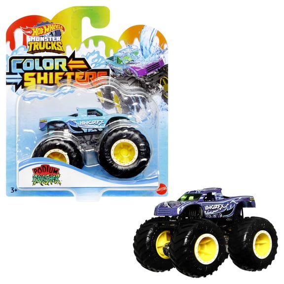 Hot Wheels Monster Trucks 1:64 Color Shifters, 1 Toy Truck for Kids, 0.44 lb (Styles May Vary)