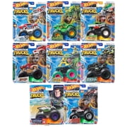 Hot Wheels Monster Trucks Connect and Crash Car Complete Set of 8 Diecast Vehicles with Hotweiler, Buzz, Board Wild, Gunkster, Beardevil and More from FYJ44-995G