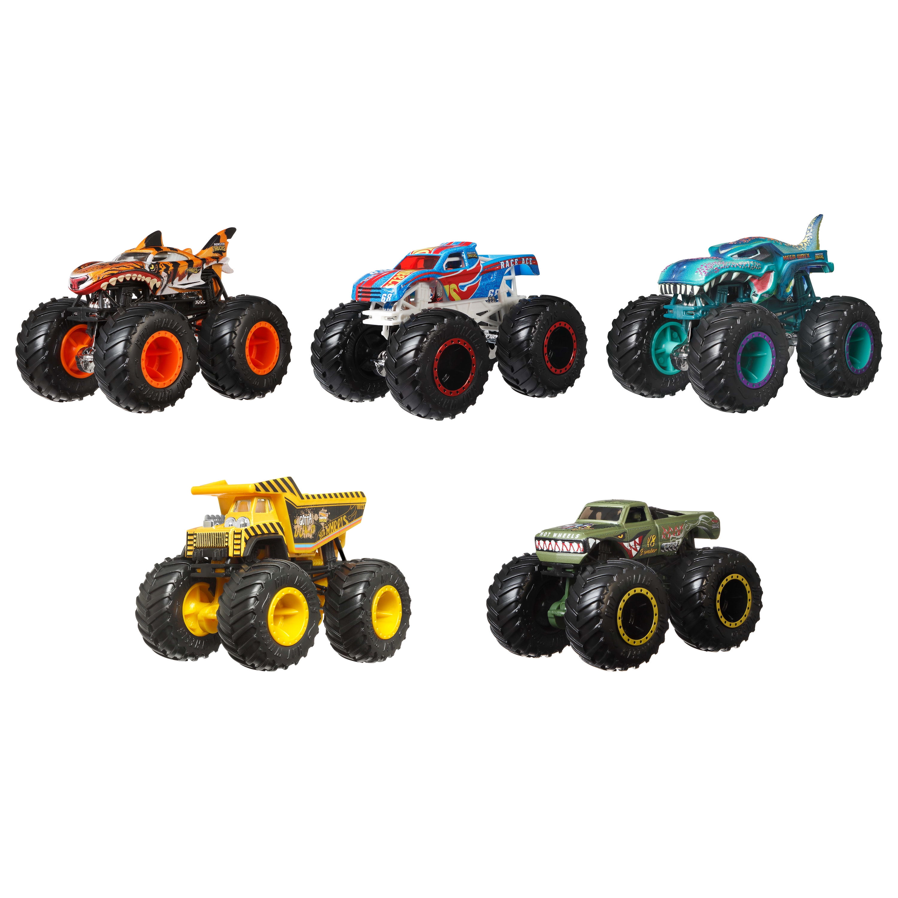 Hot Wheels Monster Trucks Crash Crew, 5-Pack of 1:64 Scale Toy Trucks