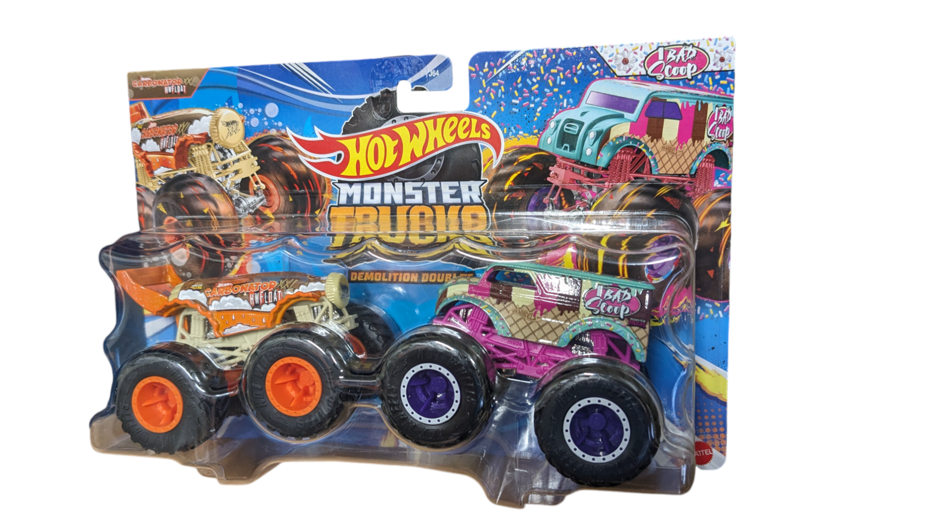 Hot Wheels Monster Trucks Demolition Doubles Carbonator HW Float vs 1