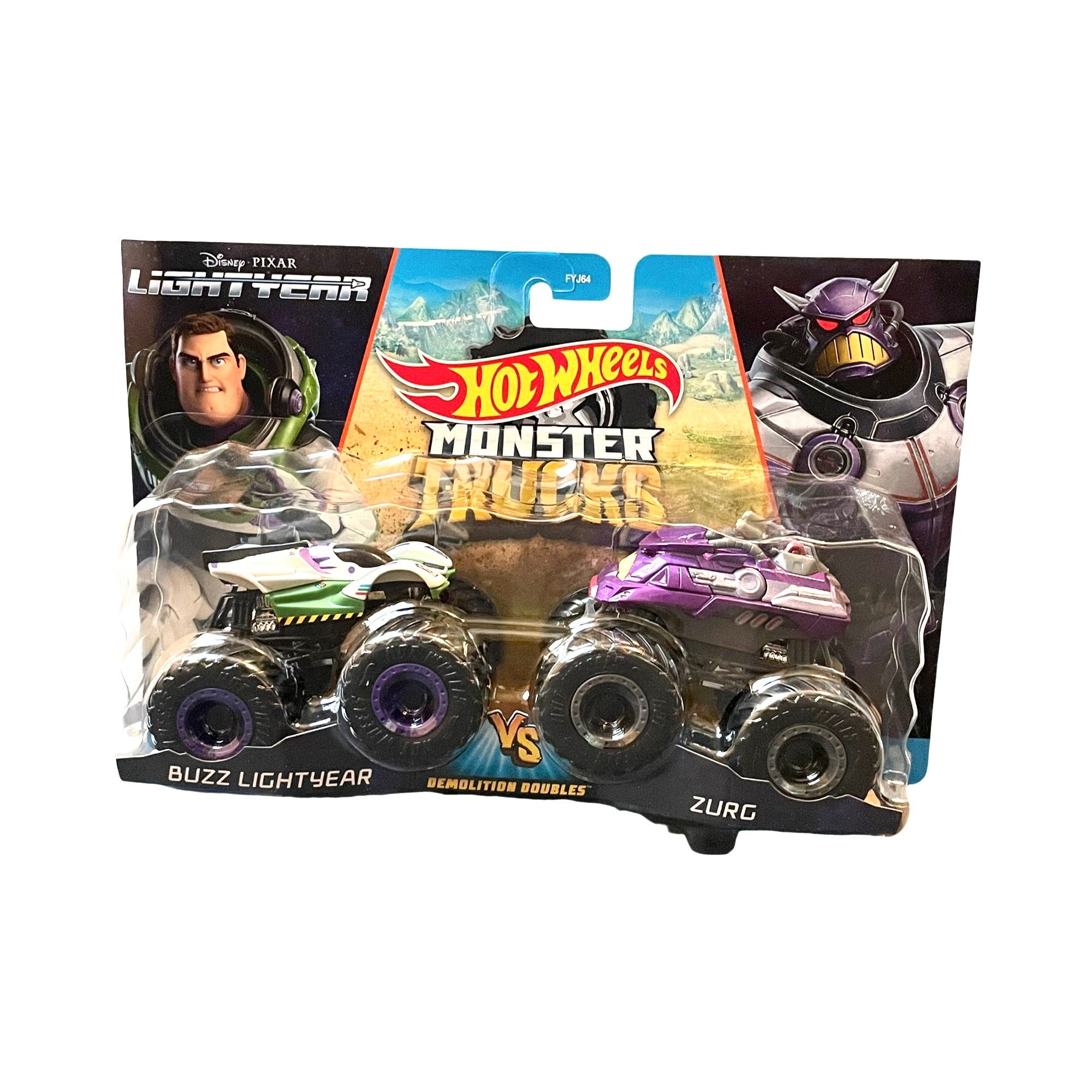 Hot Wheels Monster Trucks 1:64 Scale Demolition Doubles Buns of Steel vs All Fried Up, 1 - Gerbes Super Markets