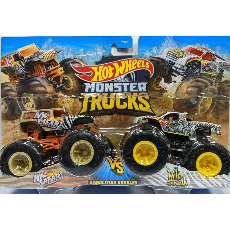 Hot Wheels Monster Trucks 1:64 Demolition Doubles 2-Pk - Spur Moment Vs  Steer Clear