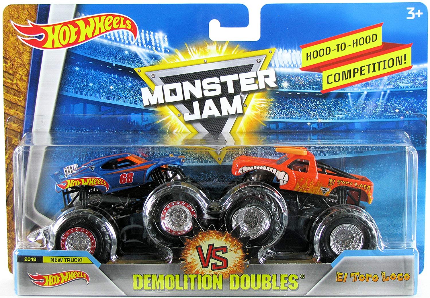 Hot Wheels Monster Trucks Demolition Doubles, Set of 2 Toy Trucks (Styles  May Vary) 