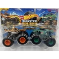 thumbnail image 1 of Hot Wheels Monster Trucks Demolition Doubles Tiger Shark vs Mega Wrex, 1 of 2
