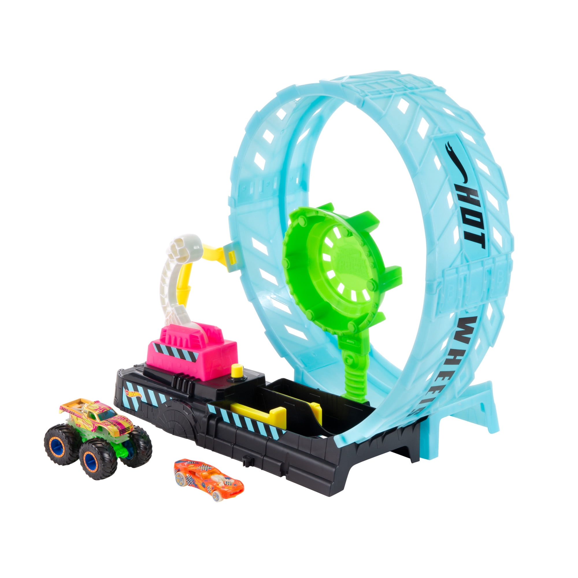 Hot Wheels Glow-In-The Dark Monster Trucks Epic Loop Challenge Playset with  Race Track, Stunt and Crash Toys - Walmart.com, image size:2000x2000