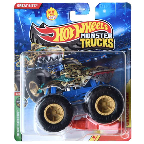 Hot Wheels Monster Trucks Great Bite Includes Crushed Car