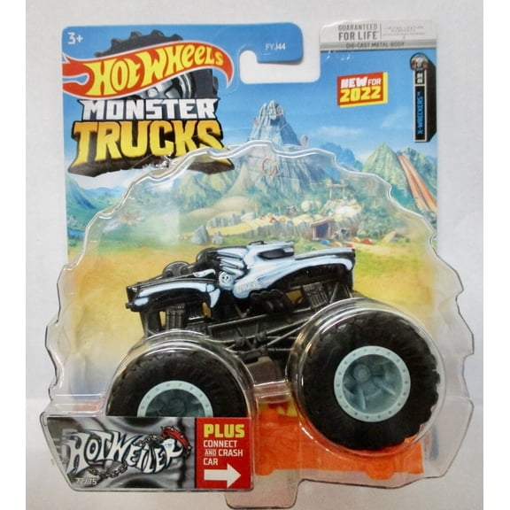 Hot Wheels Monster Trucks Kids Play Vehicles, Die-cast metal, 5 oz
