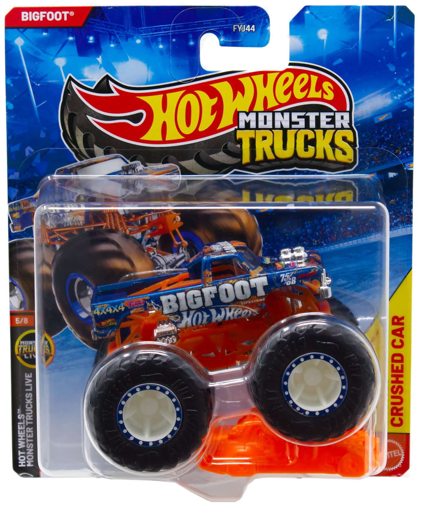 Hot Wheels Monster Trucks LIVE Bigfoot Diecast Car [Orange Crushed Car]