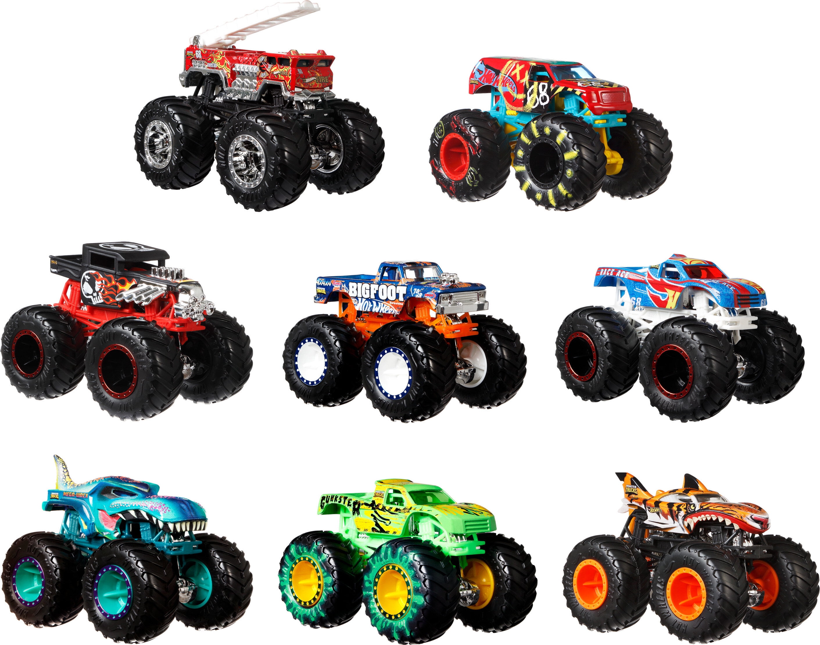 Hot Wheels Monster Trucks Live 8 Pack of Toy Trucks in 1 64 Scale Styles May Vary