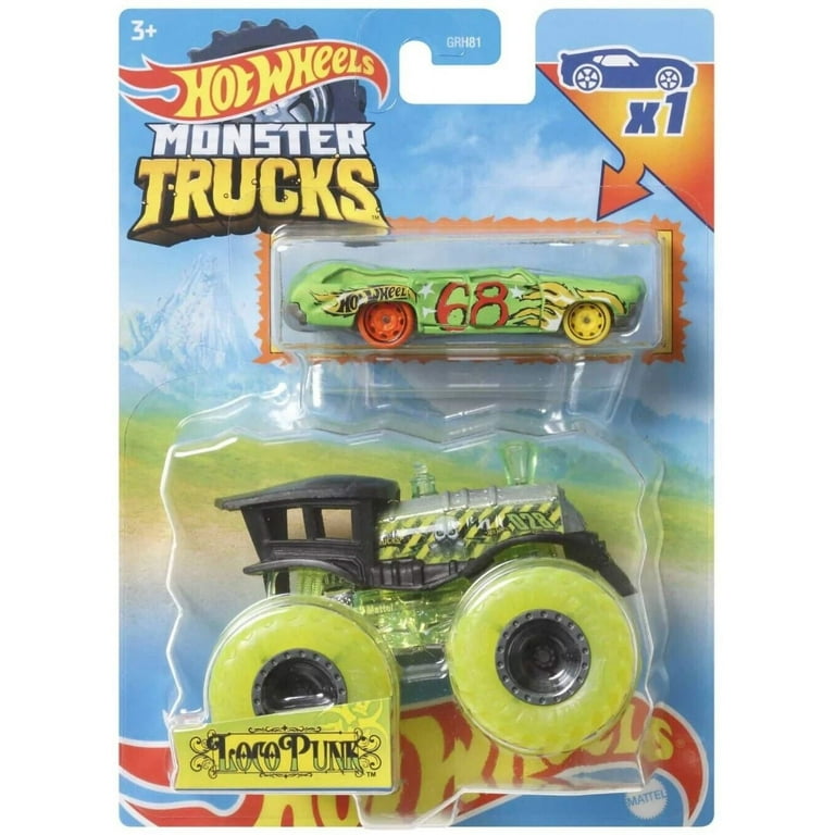 Hot Wheels Monster Trucks Loco Punk 1:64 Scale with Crushed Die
