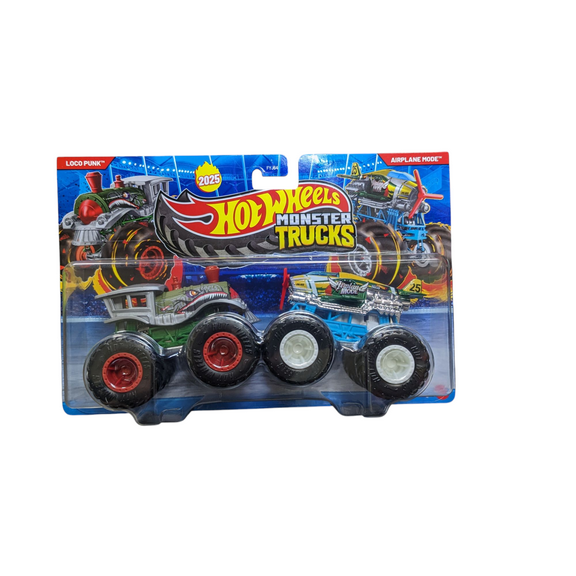 Hot Wheels Monster Trucks Loco Punk VS Airplane Mode Demolition Doubles