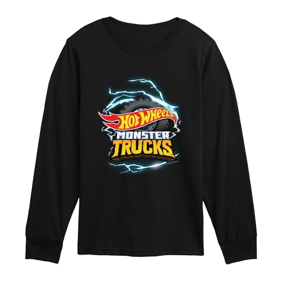 Hot Wheels - Monster Trucks Logo - Toddler Boys Long Sleeve Graphic T-Shirt