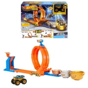 Hot Wheels Monster Trucks Loop-And-Flip Trophy Challenge Playset & Die-Cast Bigfoot Toy Truck